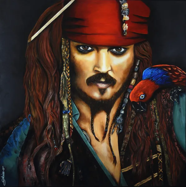 Jack, Figuratif, 2020, 100 × 100 cm, toile de Sabine Vandermouten