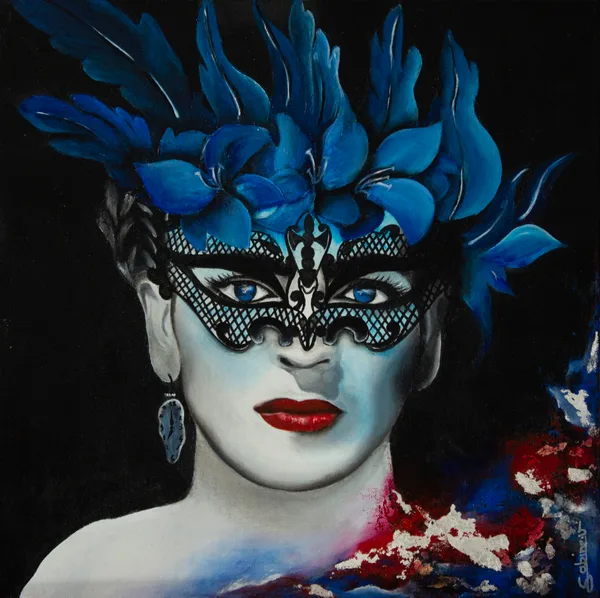 Frida, Figuratif, 2020, 36 × 36 cm, toile de Sabine Vandermouten