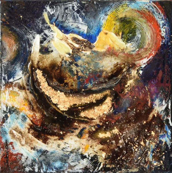 Naufrage, Abstrait, 2022, 40 × 40 cm, toile de Sabine Vandermouten
