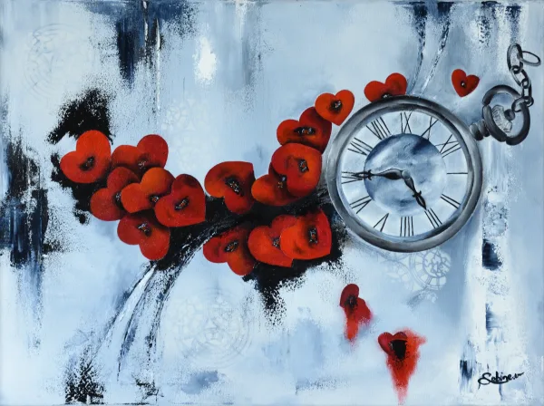 Le temps de l'amour, Abstrait, 2021, 80 × 60 cm, toile de Sabine Vandermouten