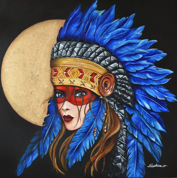 Chenoa, Figuratif, 2020, 100 × 100 cm, toile de Sabine Vandermouten