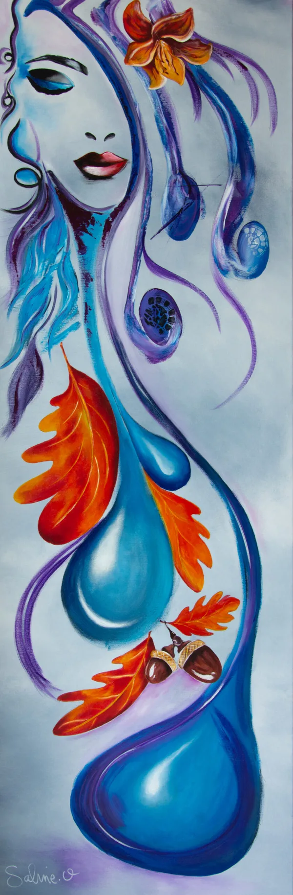 Dame Nature, Figuratif, 2022, 50 × 150 cm, toile de Sabine Vandermouten