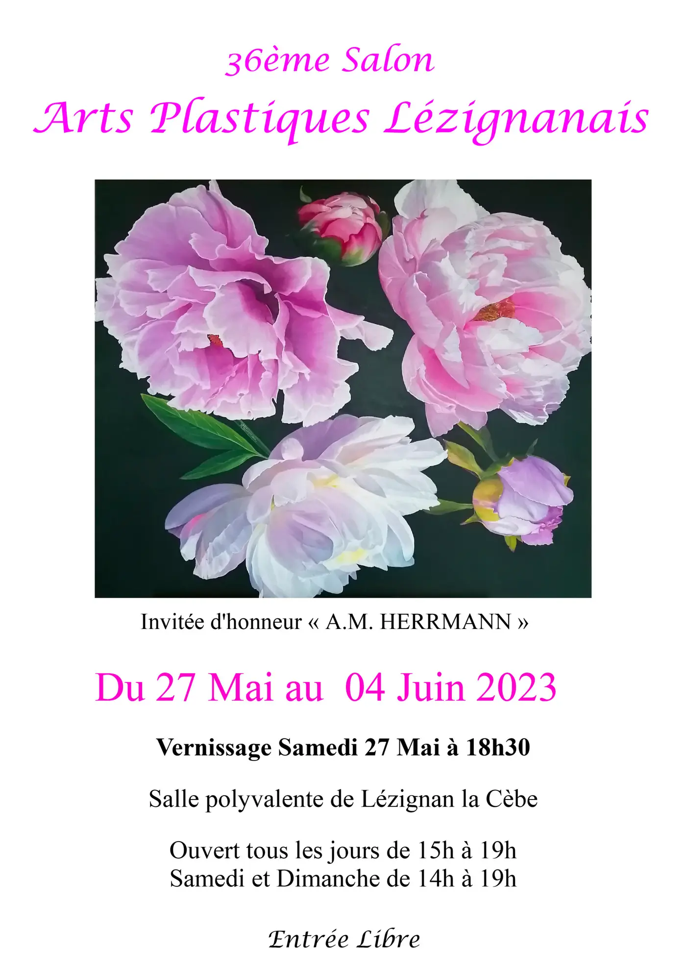 Affiche de l'exposition 36ème Salon Arts Plastiques Lézignanais, Lézignan la Cèbe, 2023