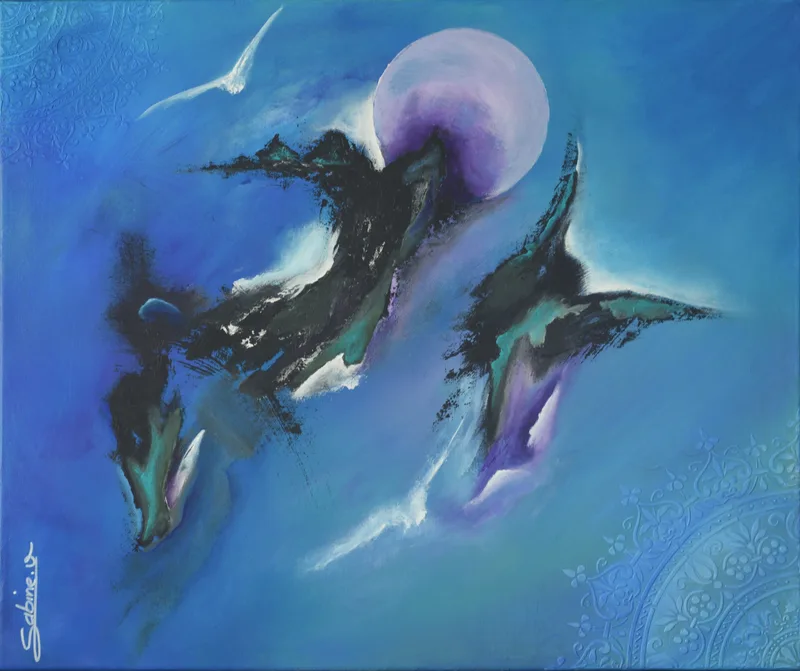 Mes Anges, Abstrait, 2020, 50 × 60 cm, toile de Sabine Vandermouten