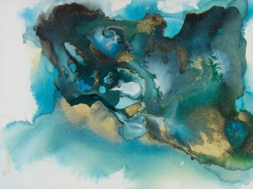 Nature, Encres, 2023, toile de Sabine Vandermouten