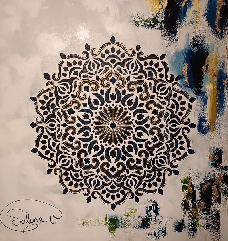 Pépites, Abstrait, 2021, 80 × 80 cm, toile de Sabine Vandermouten
