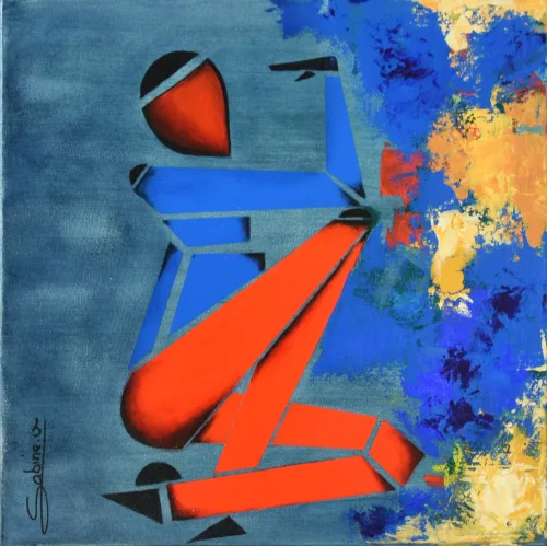 Interrogatif, Figuratif, 2021, toile de Sabine Vandermouten