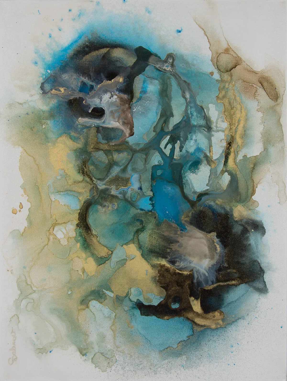 Shark, Abstrait, 2023, 60 × 80 cm, toile de Sabine Vandermouten