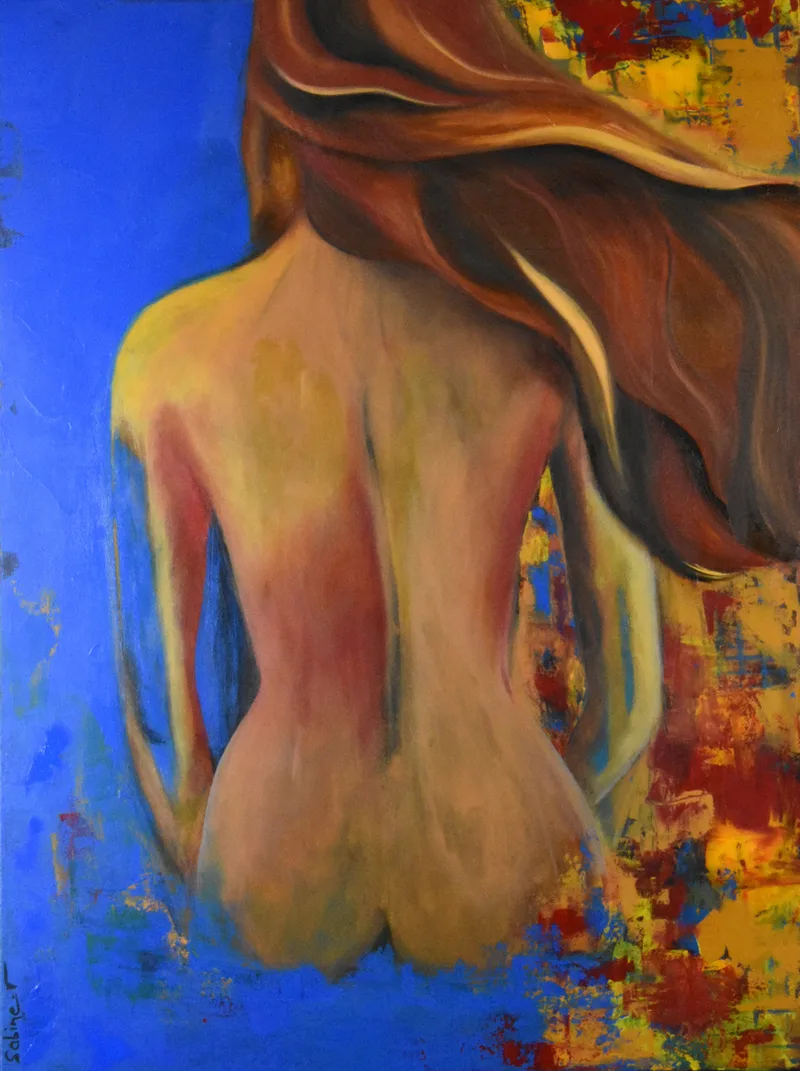 Terre de Soleil, Nus, 2019, 60 × 80 cm, toile de Sabine Vandermouten