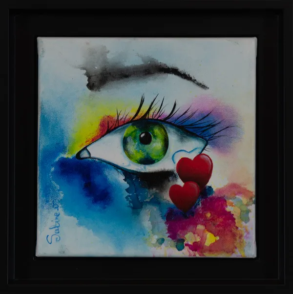 Le regard de l'amour, Figuratif, 2023, 20 × 20 cm, toile de Sabine Vandermouten