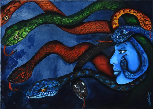 Medusa, Figuratif, 2020, toile de Sabine Vandermouten