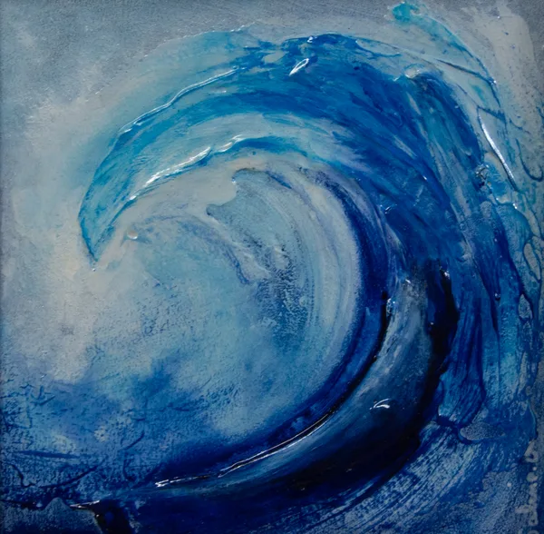 Vague bleue, Figuratif, 2022, 20 × 20 cm, toile de Sabine Vandermouten