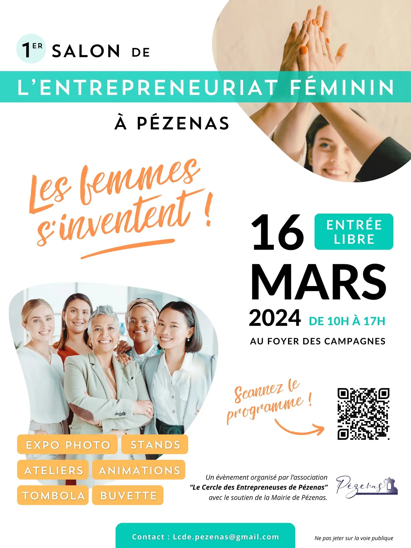 Affiche de l'exposition 1er SALON DE L'ENTREPRENEURIAT FÉMININ, Pézenas, 2024