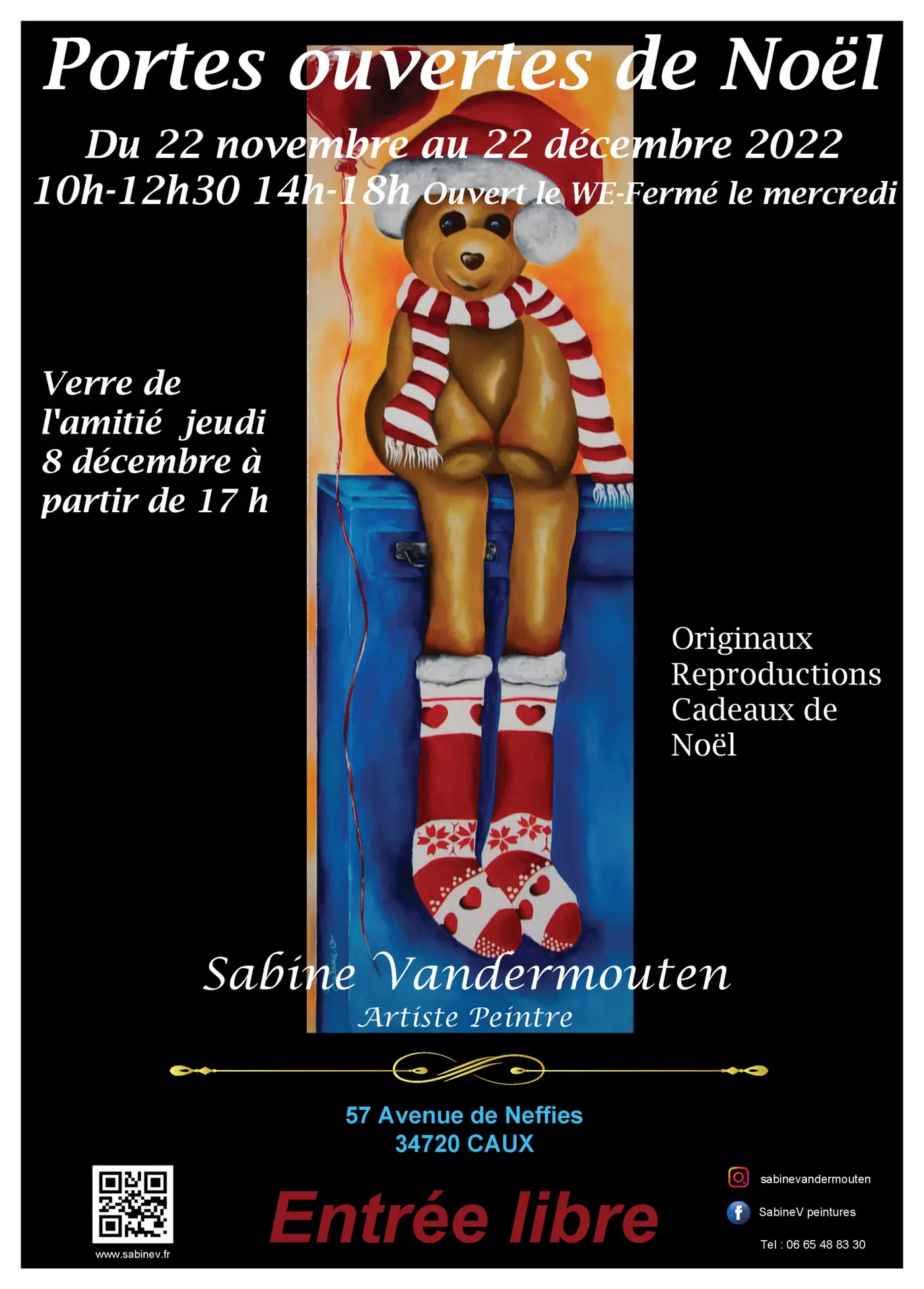 Affiche de l'exposition Portes ouvertes de Noël, CAUX, 2022