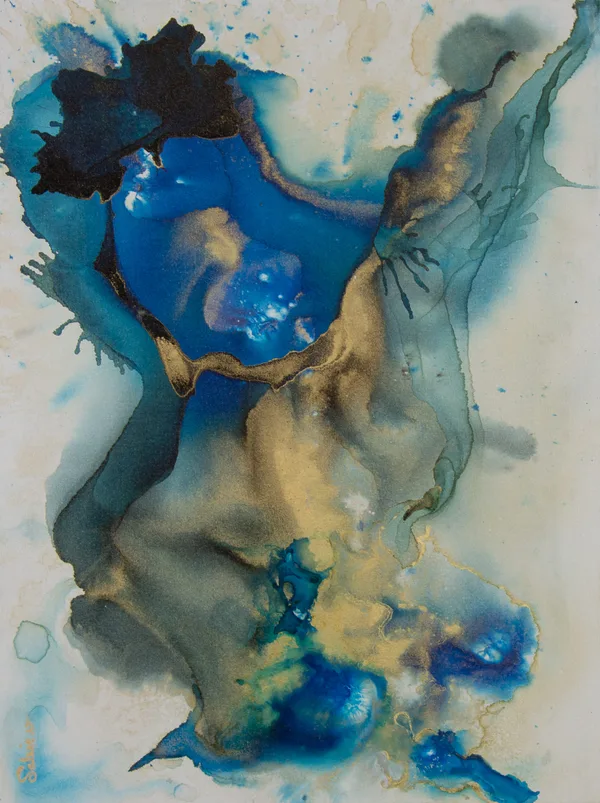 Tango, Encres, 2023, 60 × 80 cm, toile de Sabine Vandermouten