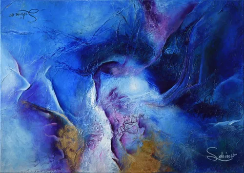 Le Ying et le Yang, Abstrait, 2021, toile de Sabine Vandermouten
