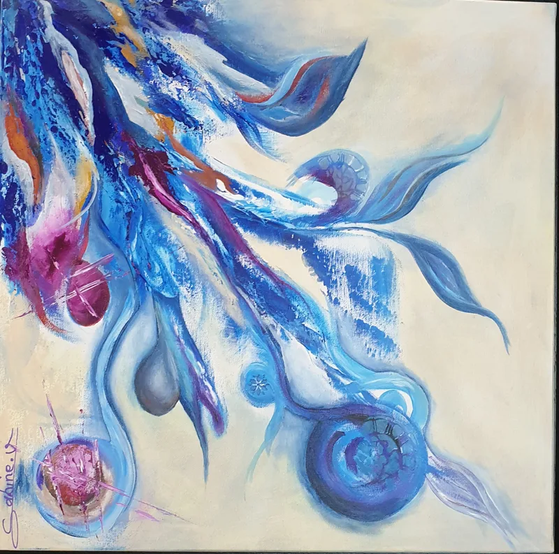 Le temps, Abstrait, 2021, 50 × 50 cm, toile de Sabine Vandermouten