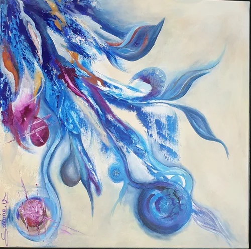 Le temps, Abstrait, 2021, toile de Sabine Vandermouten
