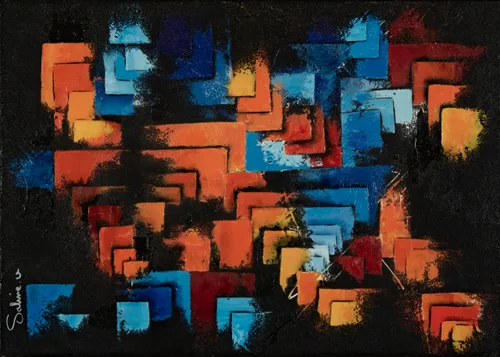 Troisième dimension, Abstrait, 2022, toile de Sabine Vandermouten