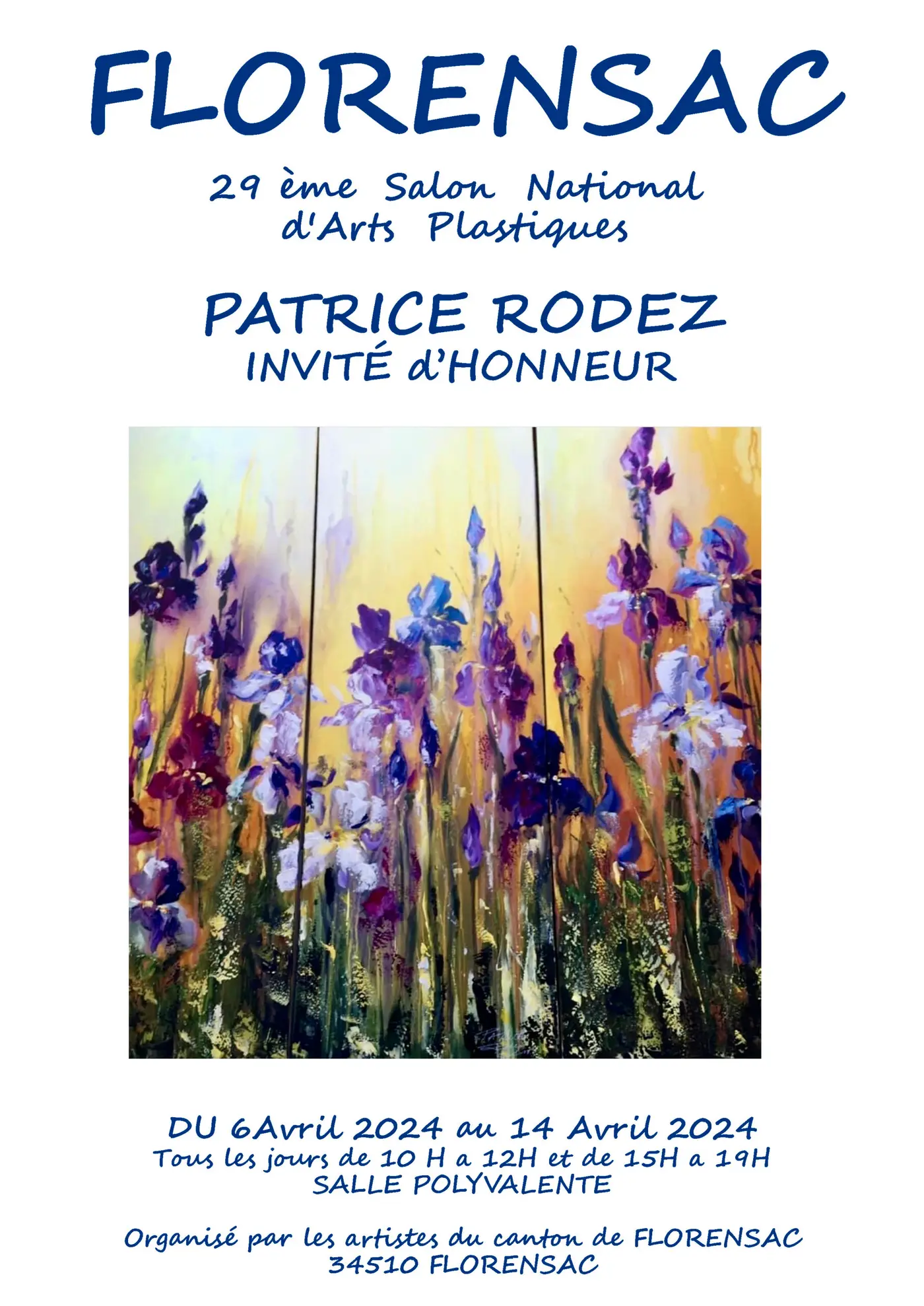 Affiche de l'exposition 29 ème Salon National d'Arts Plastiques, FLORENSAC, 2024