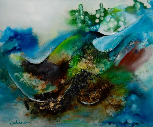 Qingdao, Abstrait, 2022, toile de Sabine Vandermouten