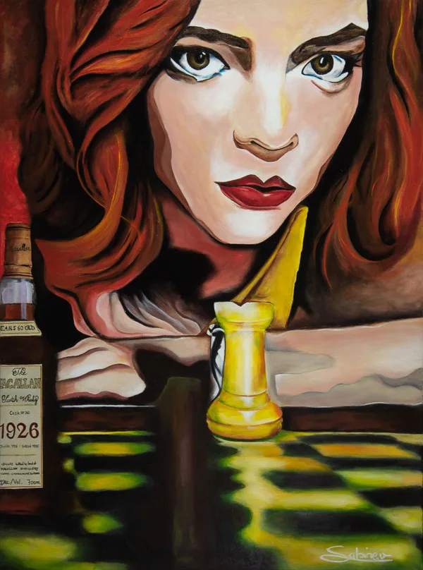 Echec et Malt, Figuratif, 2021, 60 × 81 cm, toile de Sabine Vandermouten