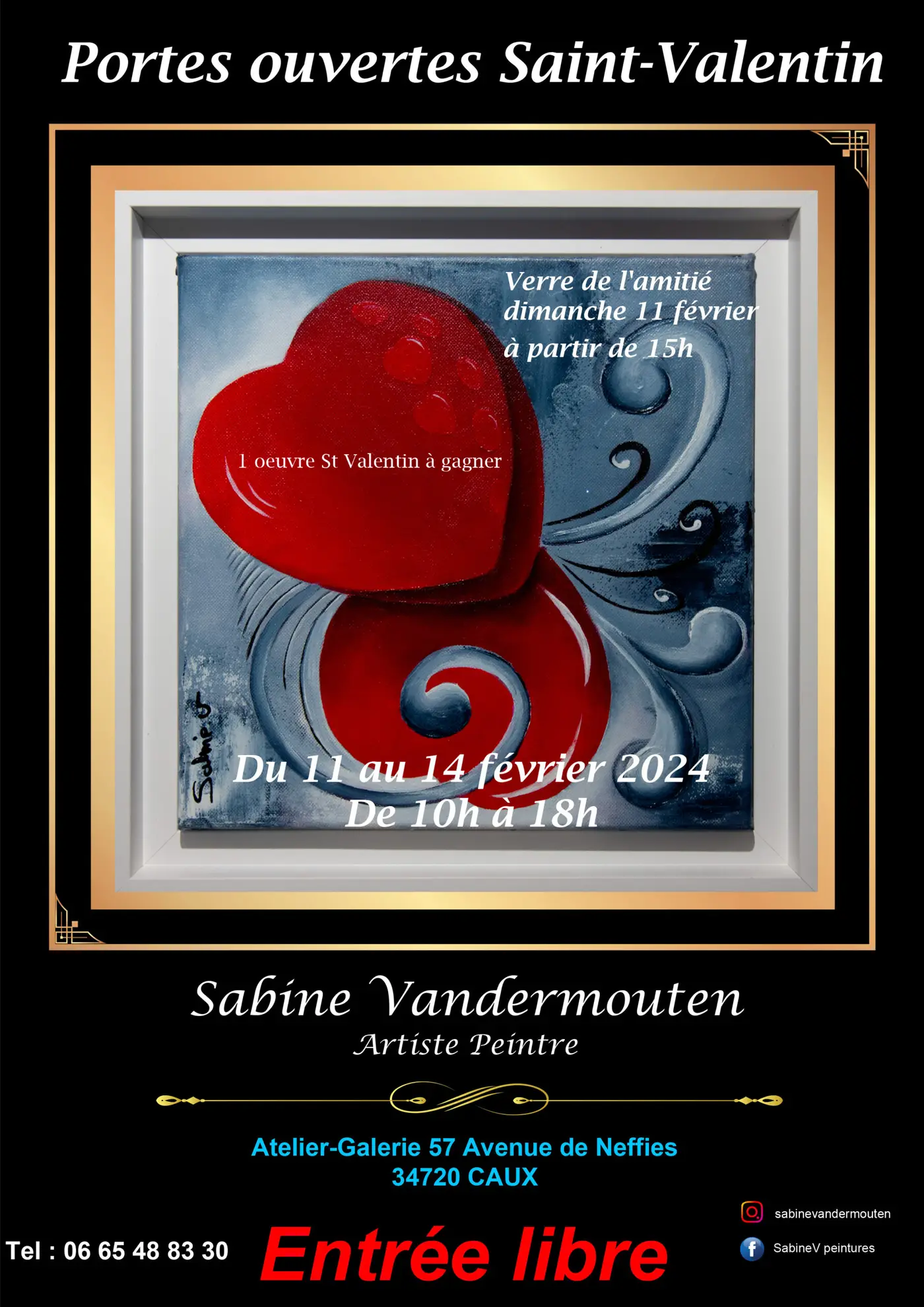 Affiche de l'exposition Portes ouvertes Saint-Valentin, CAUX, 2024