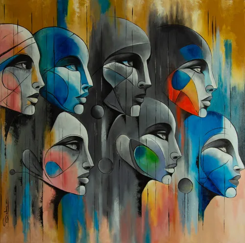 Vision du futur, Fantastique, 2025, toile de Sabine Vandermouten