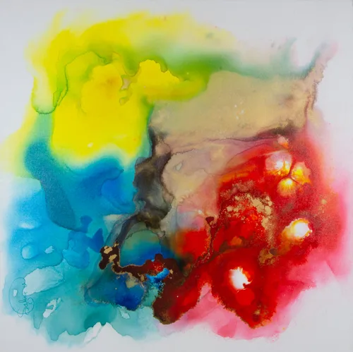 Fluence, Abstrait, 2023, toile de Sabine Vandermouten
